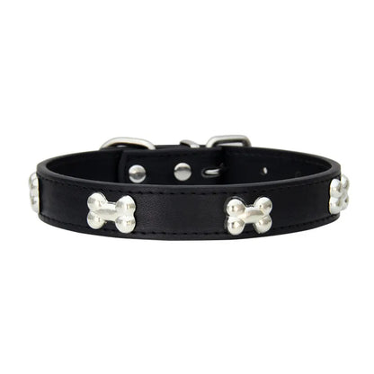 Bone Leather Dog Collar