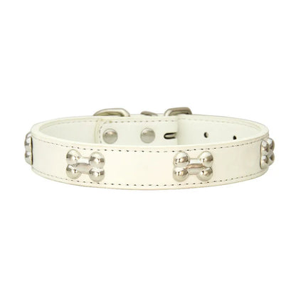 Bone Leather Dog Collar