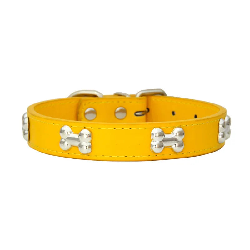 Bone Leather Dog Collar