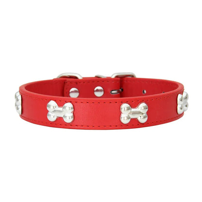 Bone Leather Dog Collar