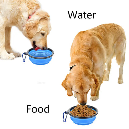 Collapsible Pet Silicone Food Water Bowl