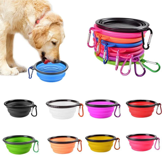 Collapsible Pet Silicone Food Water Bowl